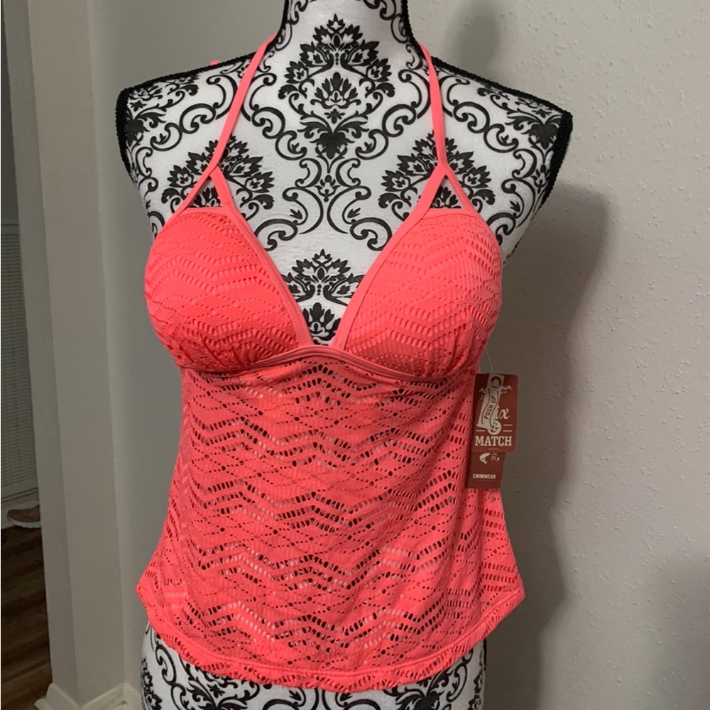 Push-Up Swimsuit Top lace pink